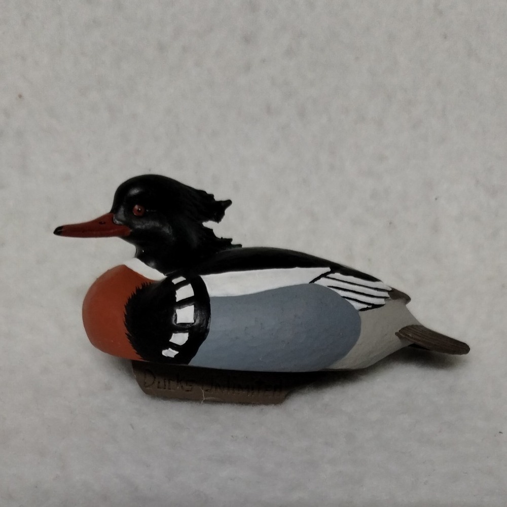 Ducks Unlimited Duck Figurine Red‎ Breasted Merganser Decorator Decoy 2015 w/Box